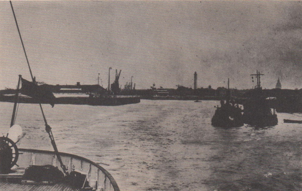 Calais, Pas-de-Calais. Admiralty intelligence photo 1943 old vintage print